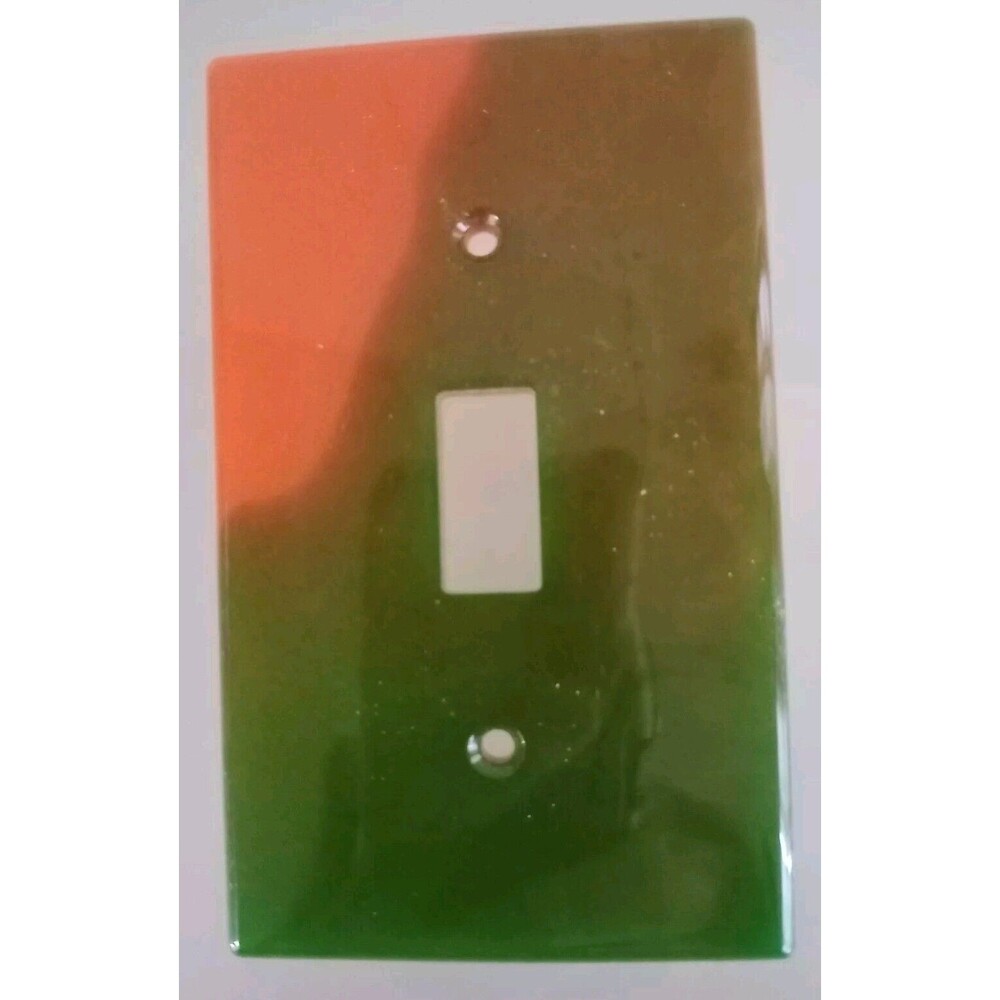 Handmade Resin Light Switch Cover  Green & Orange Modern Home Decor New